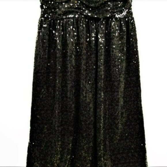NWT Aidan Mattox Ruched Sequin Strapless Gown Party Cocktail Maxi Dress - Picture 9 of 10